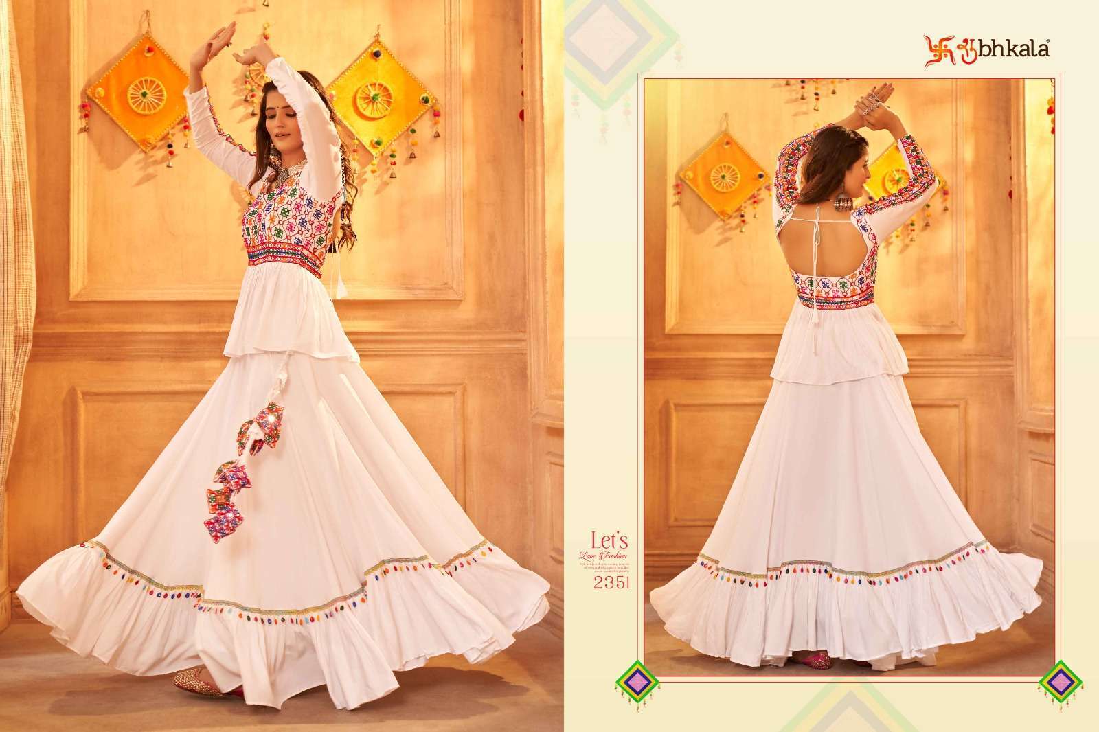 SHUBHKALA PRESENTS RAAS VOL-9 NAVRATRI FESTIVE WEAR READYMADE KOTI STYLE LEHENGA CHOLI CATALOG WHOLESALER AND EXPORTER IN SURAT 
