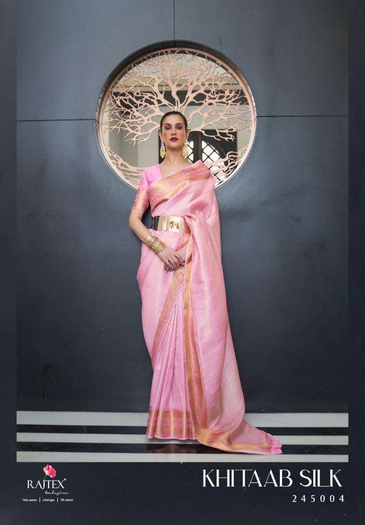 RAJTEX PRESENTS KHITAAB SILK 245001-245006 AMAZING HANDLOOM WEAVING SAREES CATALOG WHOLESALER AND EXPORTER IN SURAT