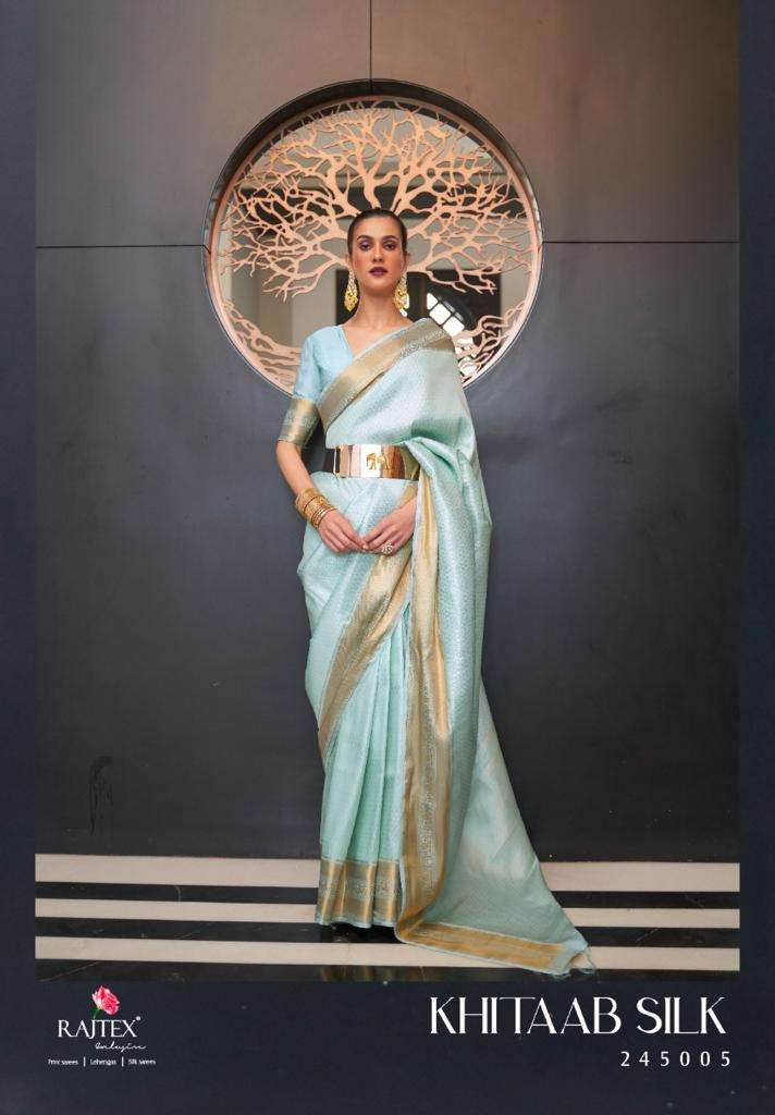 RAJTEX PRESENTS KHITAAB SILK 245001-245006 AMAZING HANDLOOM WEAVING SAREES CATALOG WHOLESALER AND EXPORTER IN SURAT