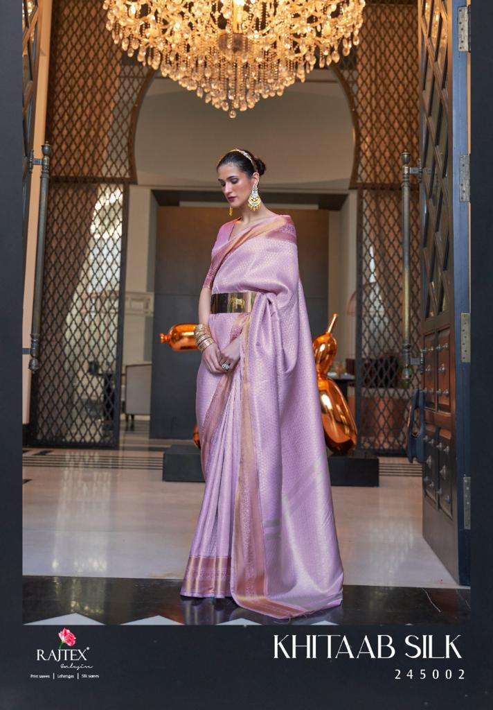RAJTEX PRESENTS KHITAAB SILK 245001-245006 AMAZING HANDLOOM WEAVING SAREES CATALOG WHOLESALER AND EXPORTER IN SURAT