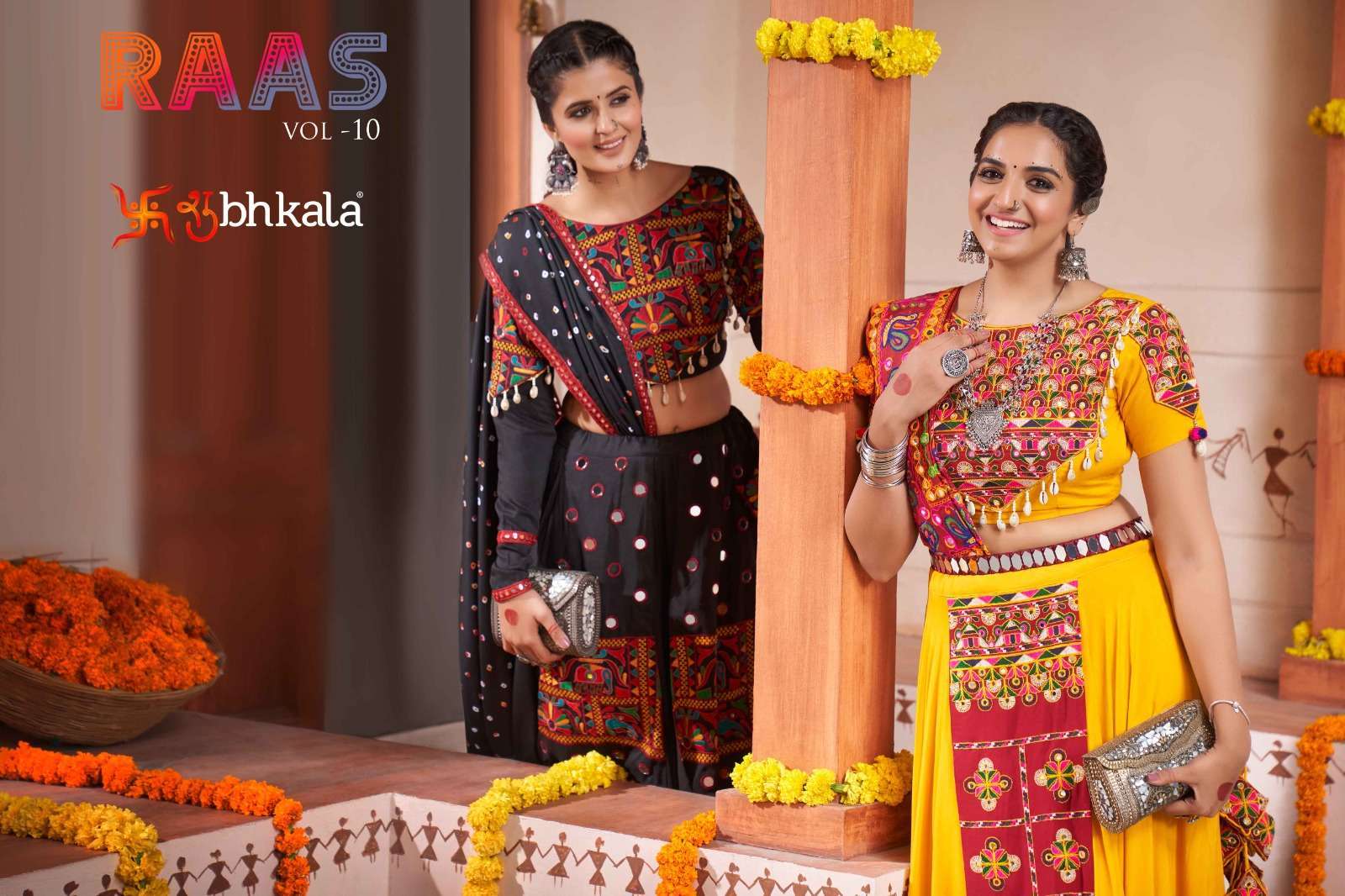 SHUBHKALA PRESENTS RAAS VOL-10 NAVRATRI FESTIVE WEAR FULLSTITCHED CHAINYA CHOLI CATALOG WHOLESALER AND EXPORTER IN SURAT 