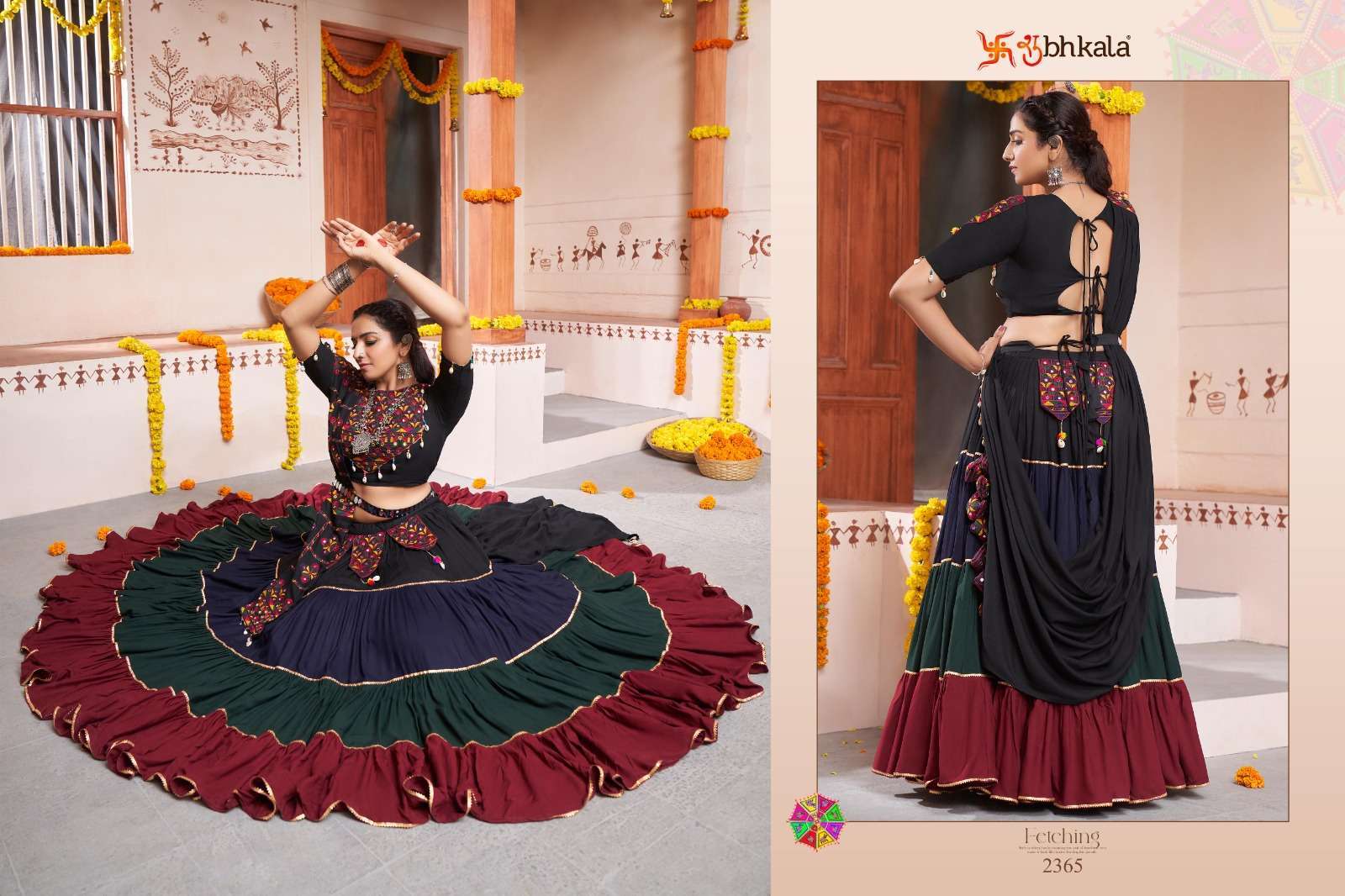 SHUBHKALA PRESENTS RAAS VOL-10 NAVRATRI FESTIVE WEAR FULLSTITCHED CHAINYA CHOLI CATALOG WHOLESALER AND EXPORTER IN SURAT 