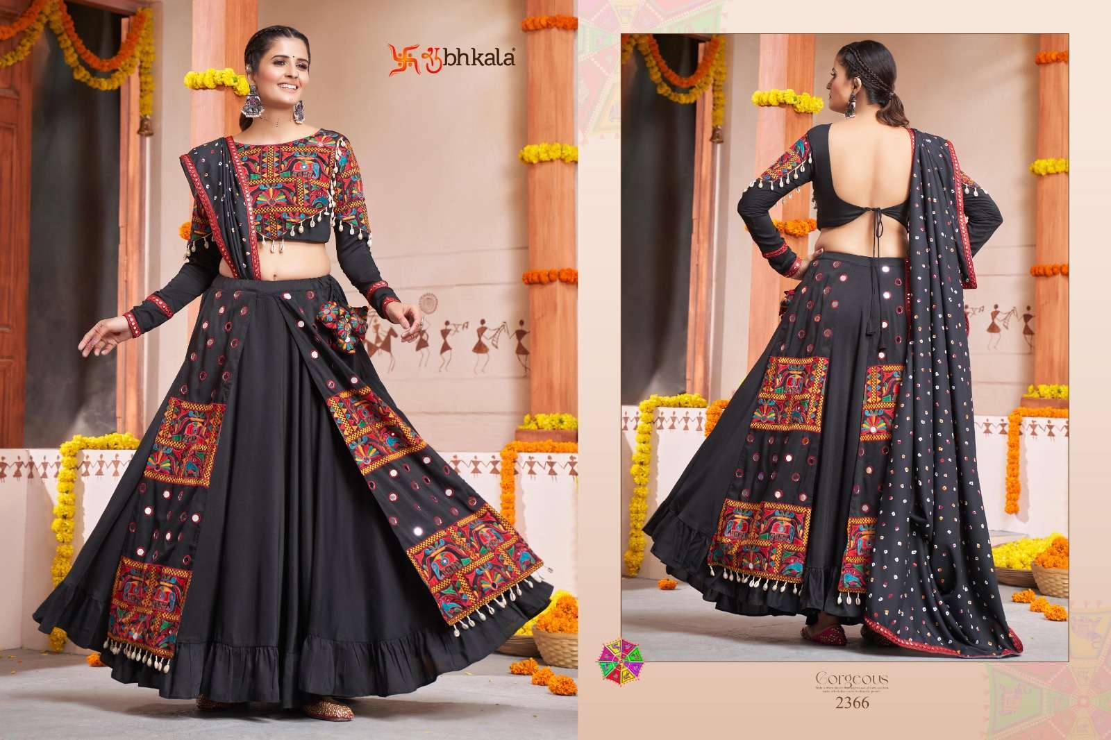 SHUBHKALA PRESENTS RAAS VOL-10 NAVRATRI FESTIVE WEAR FULLSTITCHED CHAINYA CHOLI CATALOG WHOLESALER AND EXPORTER IN SURAT 