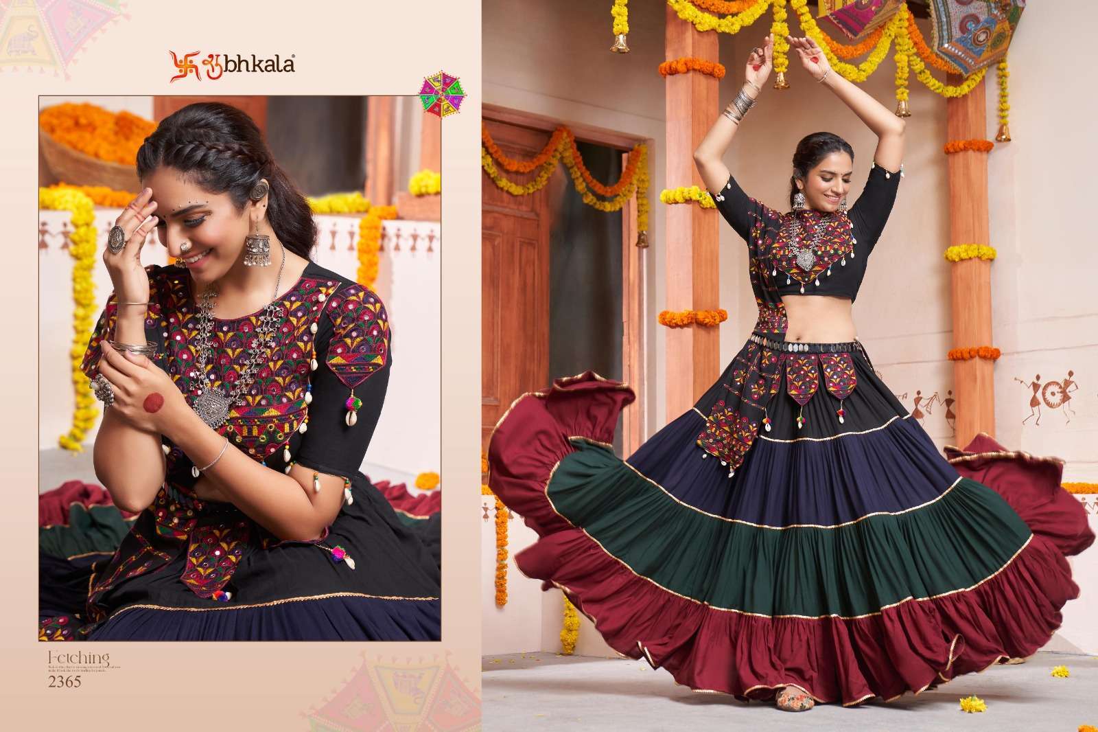SHUBHKALA PRESENTS RAAS VOL-10 NAVRATRI FESTIVE WEAR FULLSTITCHED CHAINYA CHOLI CATALOG WHOLESALER AND EXPORTER IN SURAT 