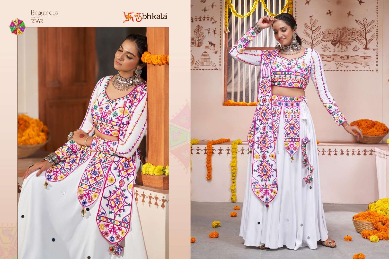SHUBHKALA PRESENTS RAAS VOL-10 NAVRATRI FESTIVE WEAR FULLSTITCHED CHAINYA CHOLI CATALOG WHOLESALER AND EXPORTER IN SURAT 