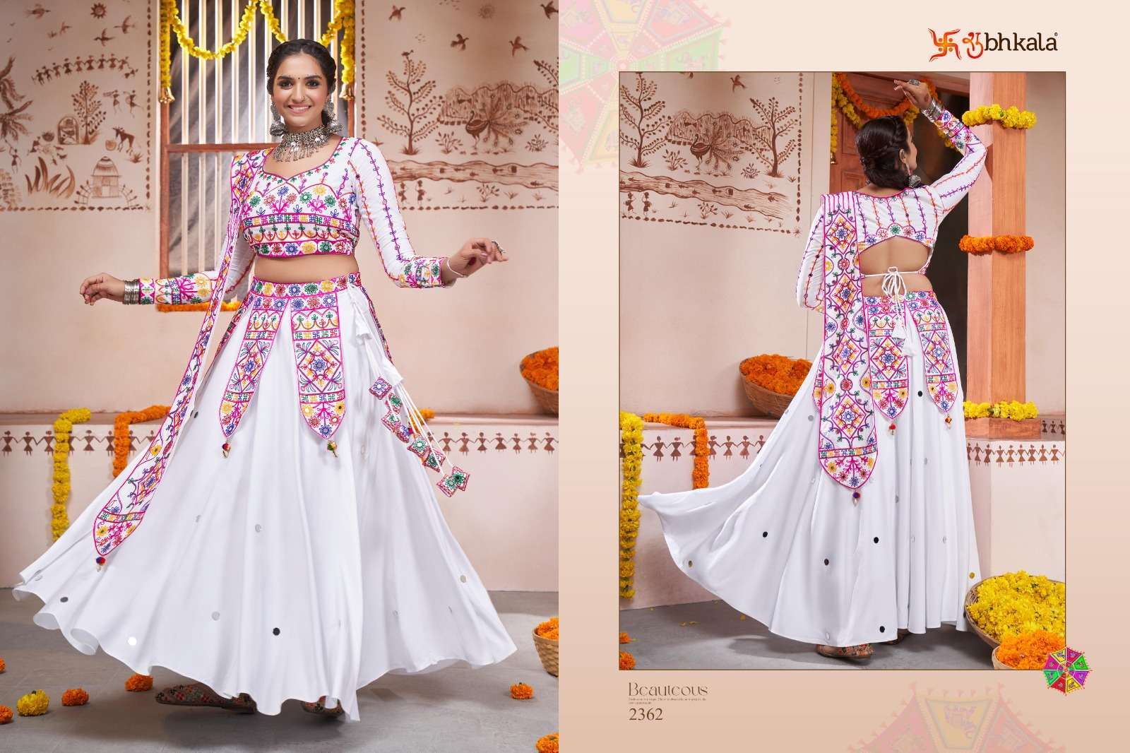 SHUBHKALA PRESENTS RAAS VOL-10 NAVRATRI FESTIVE WEAR FULLSTITCHED CHAINYA CHOLI CATALOG WHOLESALER AND EXPORTER IN SURAT 
