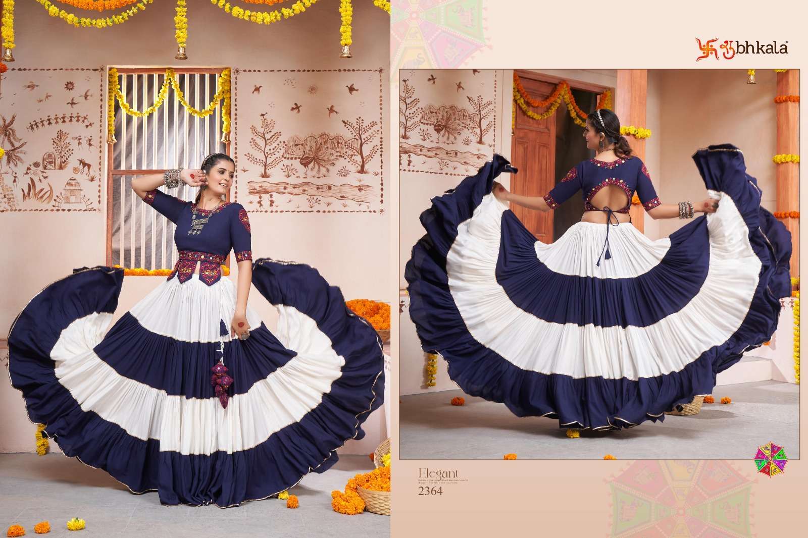 SHUBHKALA PRESENTS RAAS VOL-10 NAVRATRI FESTIVE WEAR FULLSTITCHED CHAINYA CHOLI CATALOG WHOLESALER AND EXPORTER IN SURAT 