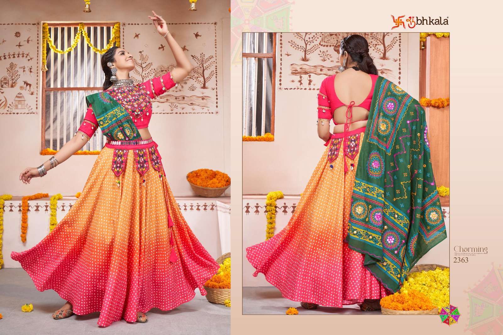 SHUBHKALA PRESENTS RAAS VOL-10 NAVRATRI FESTIVE WEAR FULLSTITCHED CHAINYA CHOLI CATALOG WHOLESALER AND EXPORTER IN SURAT 