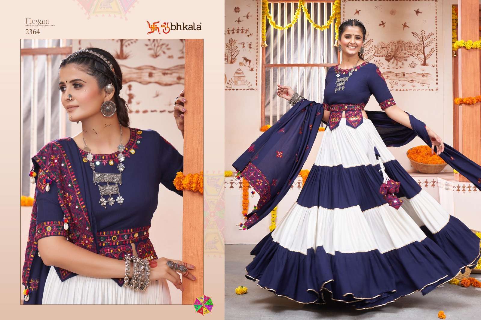SHUBHKALA PRESENTS RAAS VOL-10 NAVRATRI FESTIVE WEAR FULLSTITCHED CHAINYA CHOLI CATALOG WHOLESALER AND EXPORTER IN SURAT 