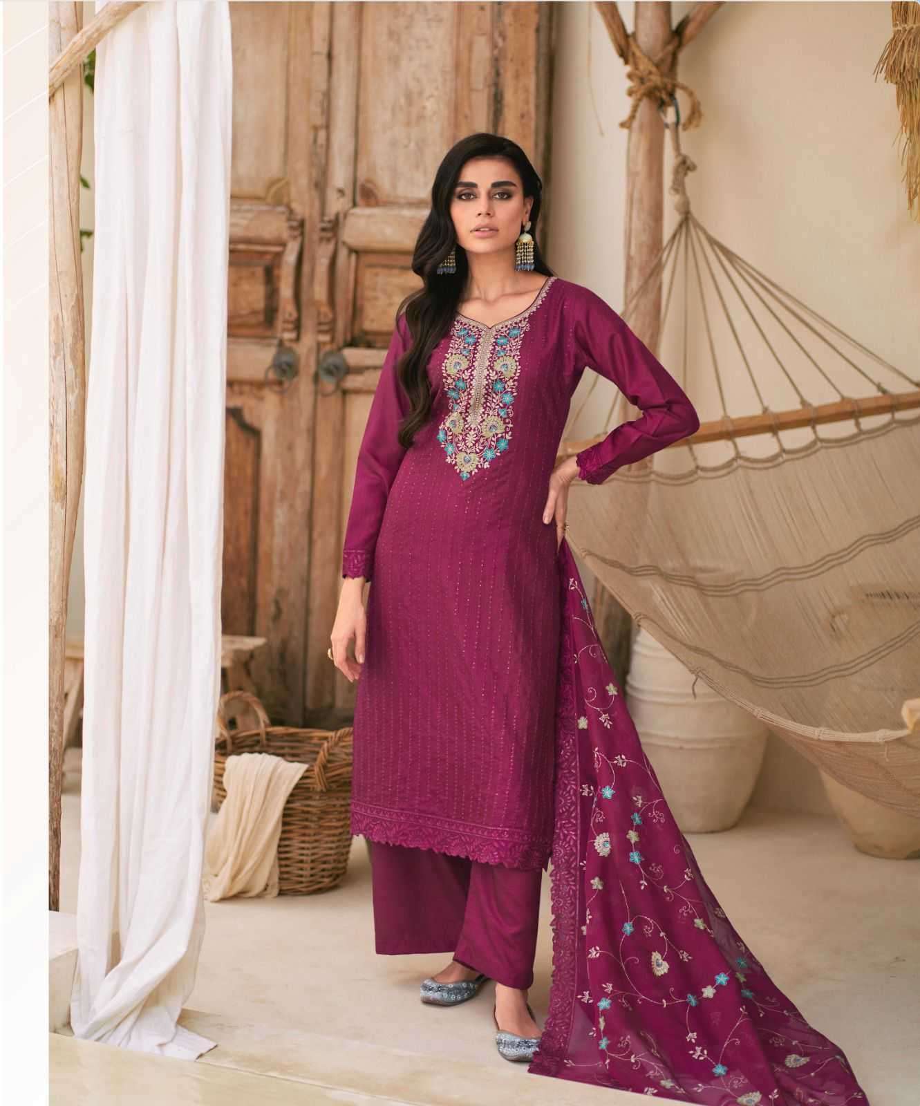 AASHIRWAD GULKAND PRESENT AFREEN UNSTITCH DRESS MATERIAL FOR