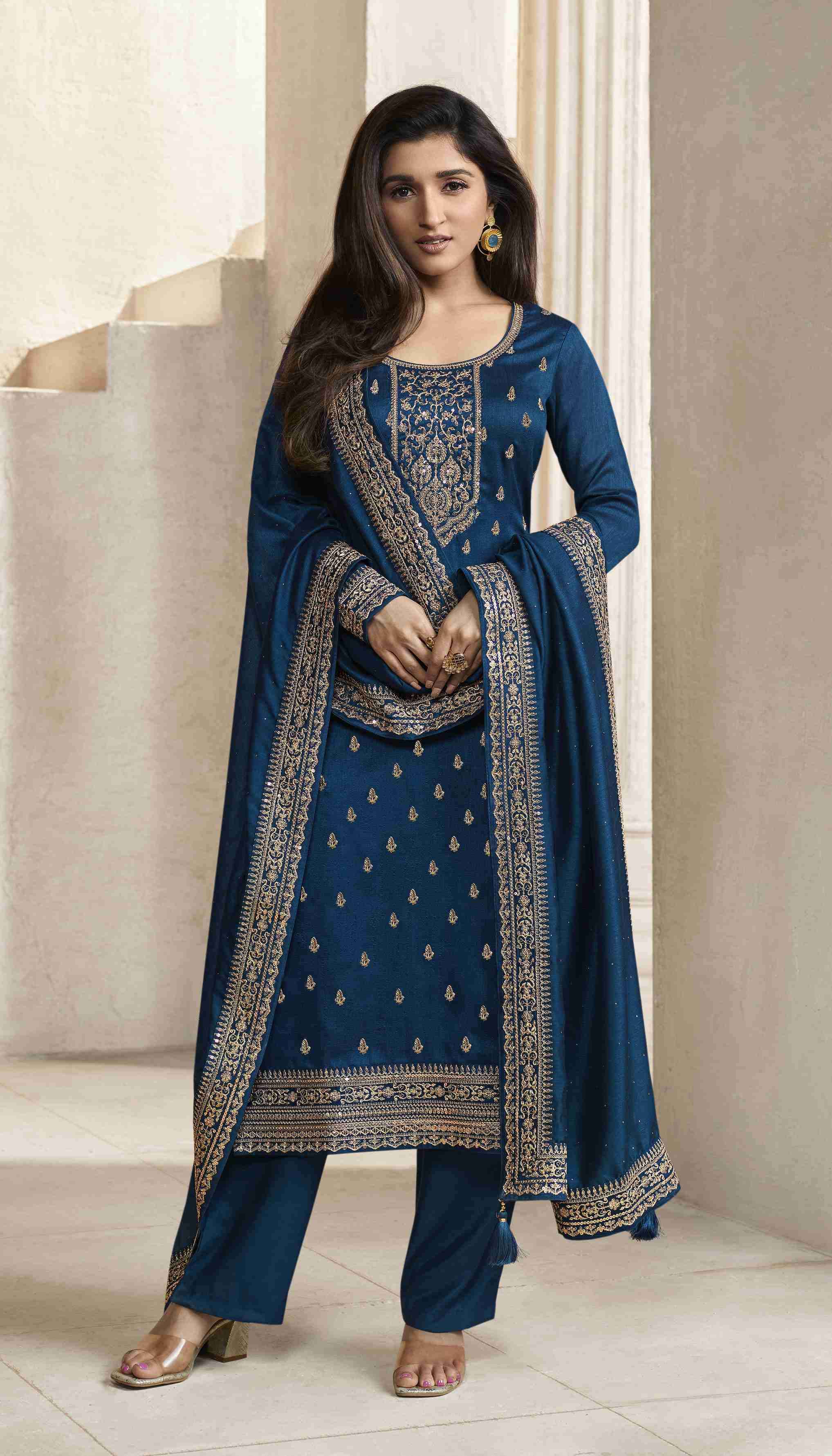 Vinay Fashion Presents Kaseesh Aanchal Hitlist Fancy Silk Designer Ladies Salwar Suit Catalog Wholesaler And Exporter 