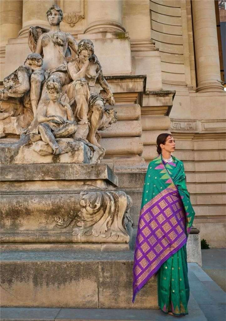 RAJTEX PRESENTS KHWAAB SILK 349001-349008 HANDLOOM WEAVING KHADI SILK SAREES CATALOG WHOLESALER AND EXPORTER IN SURAT 