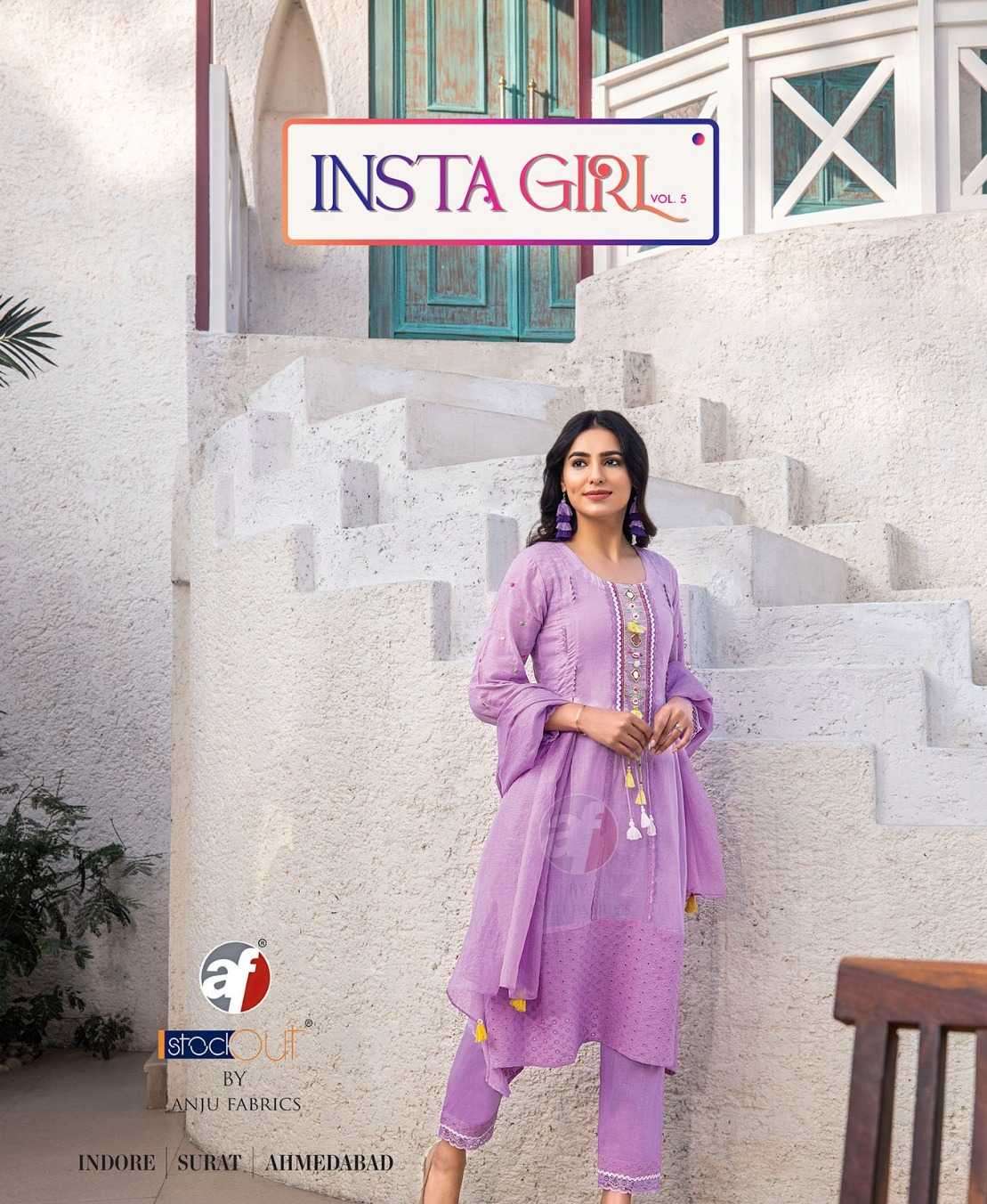 ANJU FAB PRESENTS INSTA GIRL VOL-5  NEW LAUNCHING EXCLUSIVE READYMADE KURTIS CATALOG WHOLESALER AND EXPORTER IN SURAT