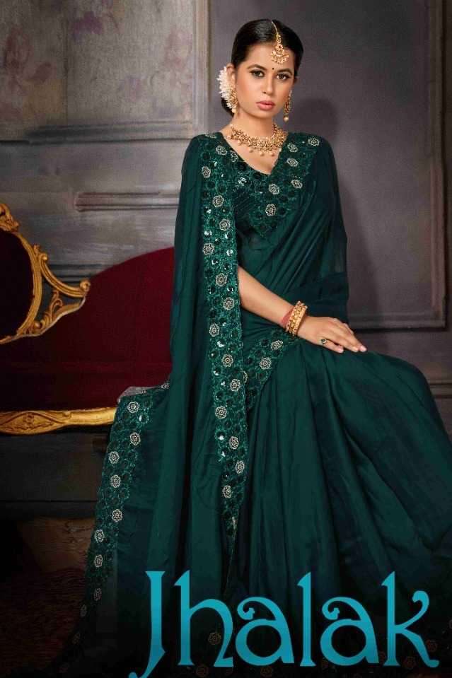 MEHAK PRESENTS JHALAK FANCY HEAVY GEORGETTE SAREE WITH SEQUENCE WORK CATALOG WHOOLESALER AND EXPORTER 