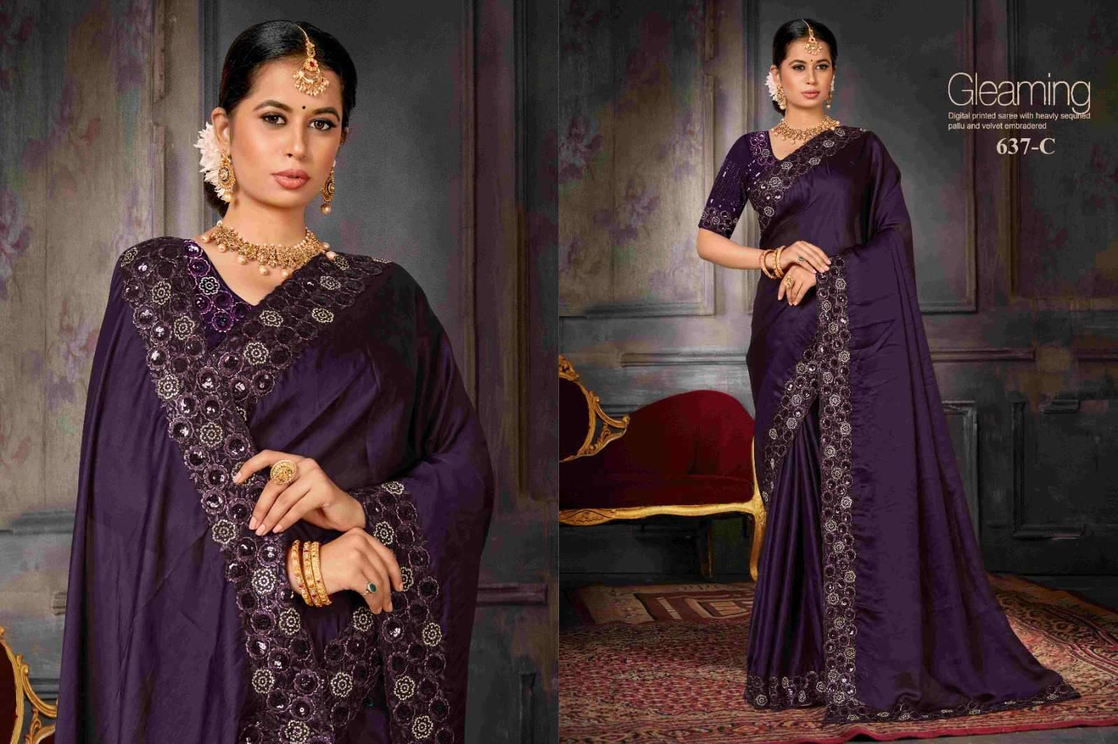 MEHAK PRESENTS JHALAK FANCY HEAVY GEORGETTE SAREE WITH SEQUENCE WORK CATALOG WHOOLESALER AND EXPORTER 