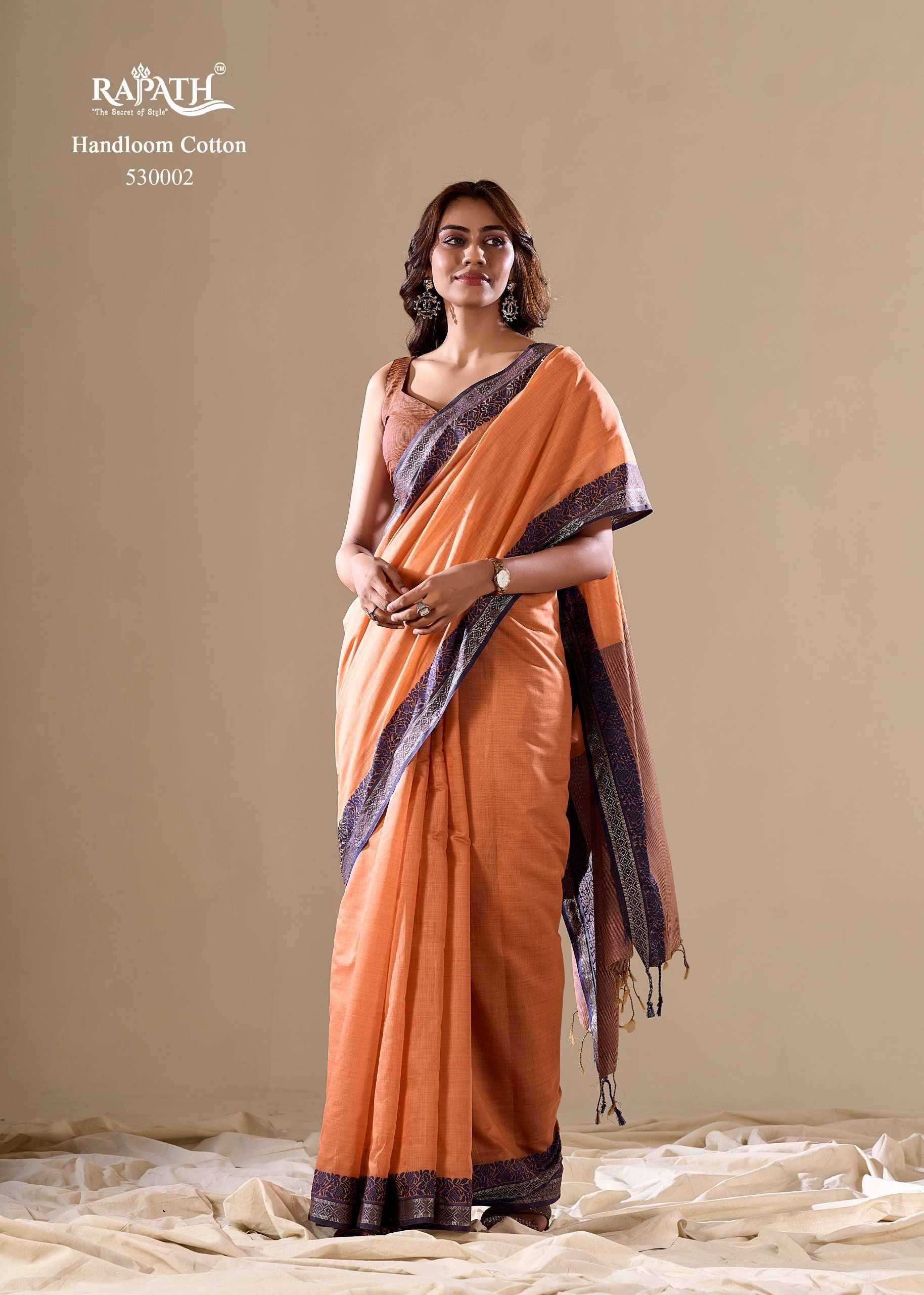 RAJPATH PRESENTS ABHILASHA SILK FANCY WEAR HANDLOOM COTTON SAREE CATALOG WHOLESALER AND EXPORTER IN SURAT