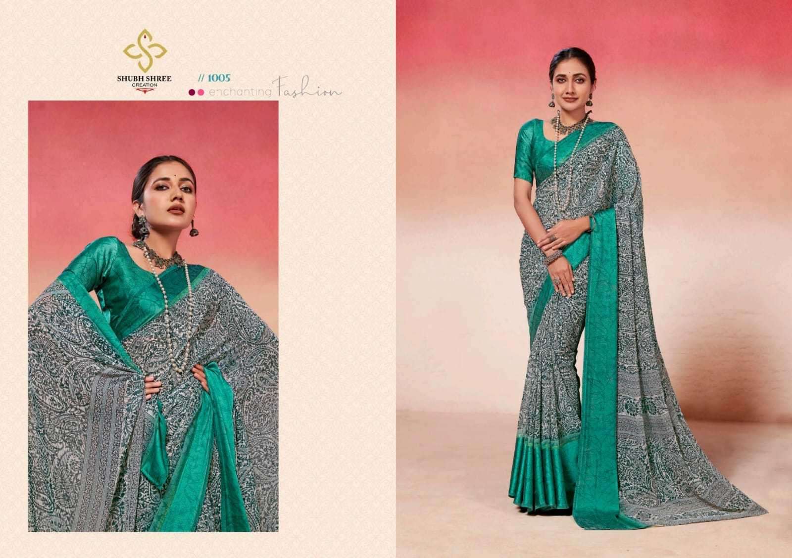 SHUBH SHREE CREATION PRESENTS  PANIHARI TRENDY STYLISH WETLES SATIN PATTA OR SARTIN BLOUSE ONLINE SAREE CATALOG WHOLESALER AND EXPORTER IN SURAT