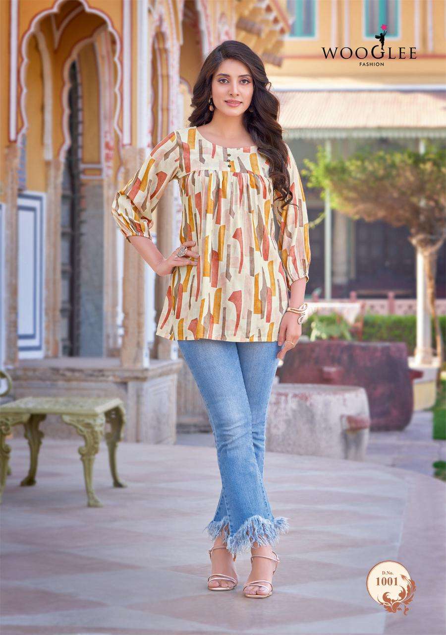 WOOGLEE PRESENTS YAMI AMAZING COLLECTION READYMADE FANCY TOP CATALOG WHOLESALER AND EXPORTER IN SURAT 