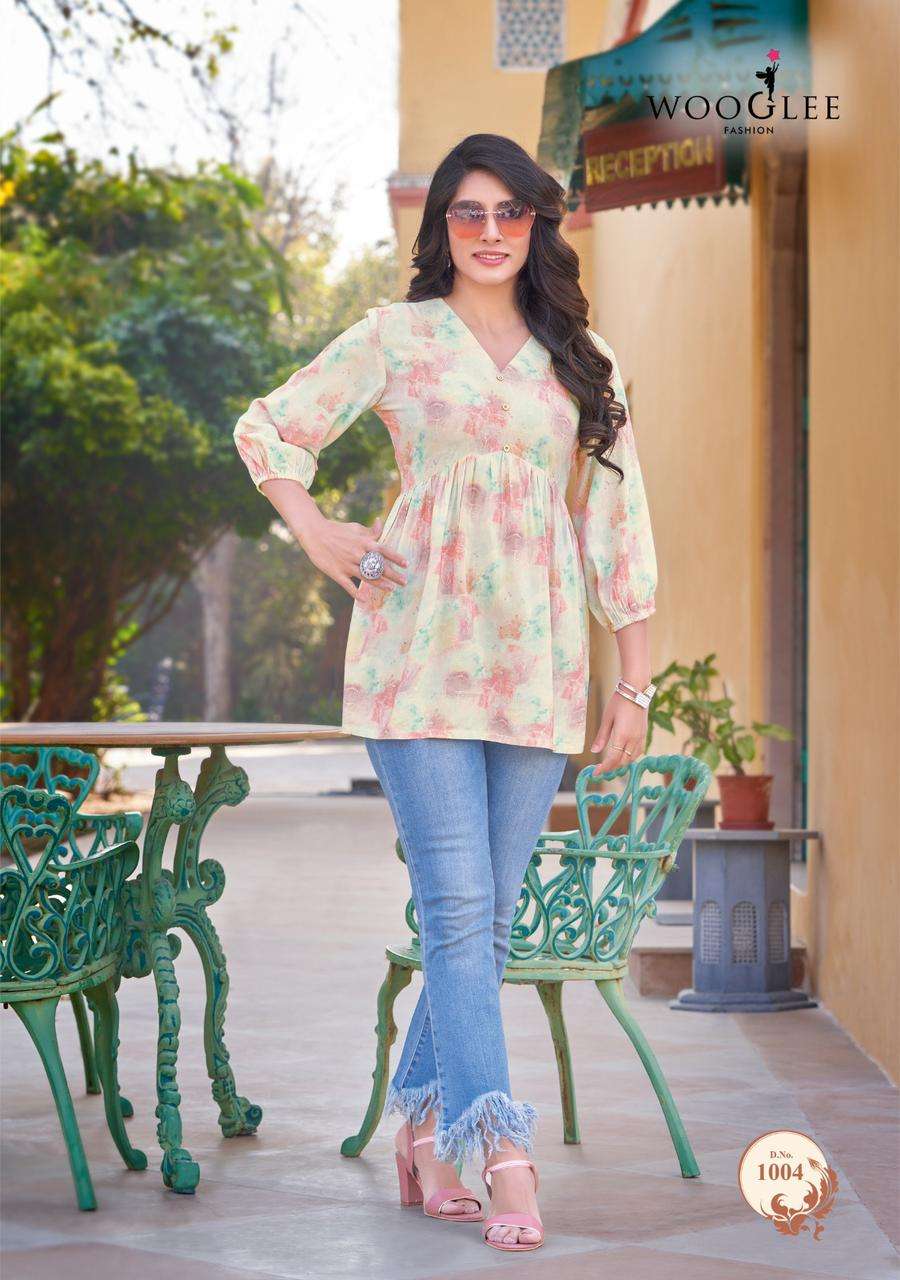 WOOGLEE PRESENTS YAMI AMAZING COLLECTION READYMADE FANCY TOP CATALOG WHOLESALER AND EXPORTER IN SURAT 
