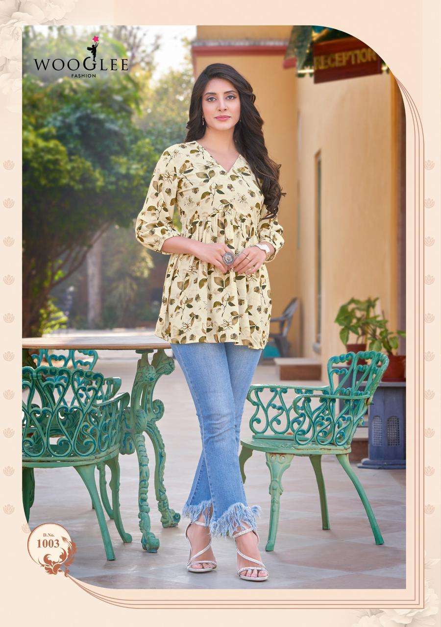 WOOGLEE PRESENTS YAMI AMAZING COLLECTION READYMADE FANCY TOP CATALOG WHOLESALER AND EXPORTER IN SURAT 