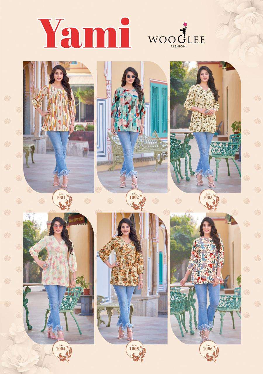 WOOGLEE PRESENTS YAMI AMAZING COLLECTION READYMADE FANCY TOP CATALOG WHOLESALER AND EXPORTER IN SURAT 