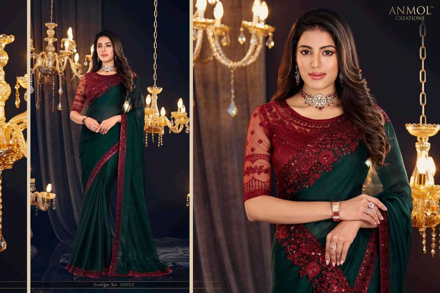 ANMOL CREATION PRESENTS  ELEGANCE VOL-18 13001-13014 WEDDING SAREES CATALOG WHOLESALE EXPORTER 