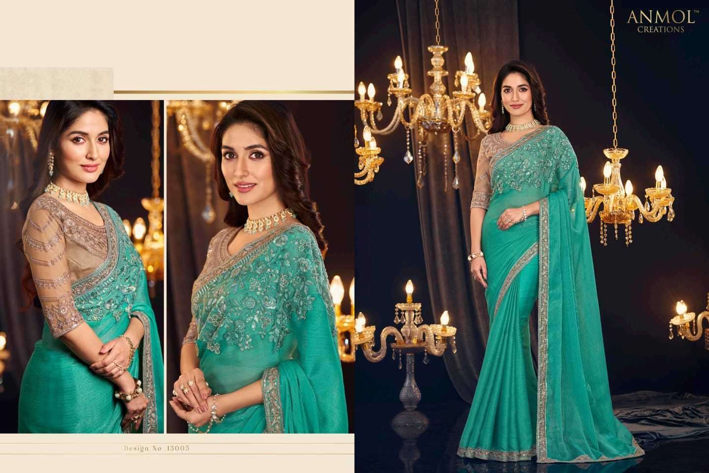 ANMOL CREATION PRESENTS  ELEGANCE VOL-18 13001-13014 WEDDING SAREES CATALOG WHOLESALE EXPORTER 