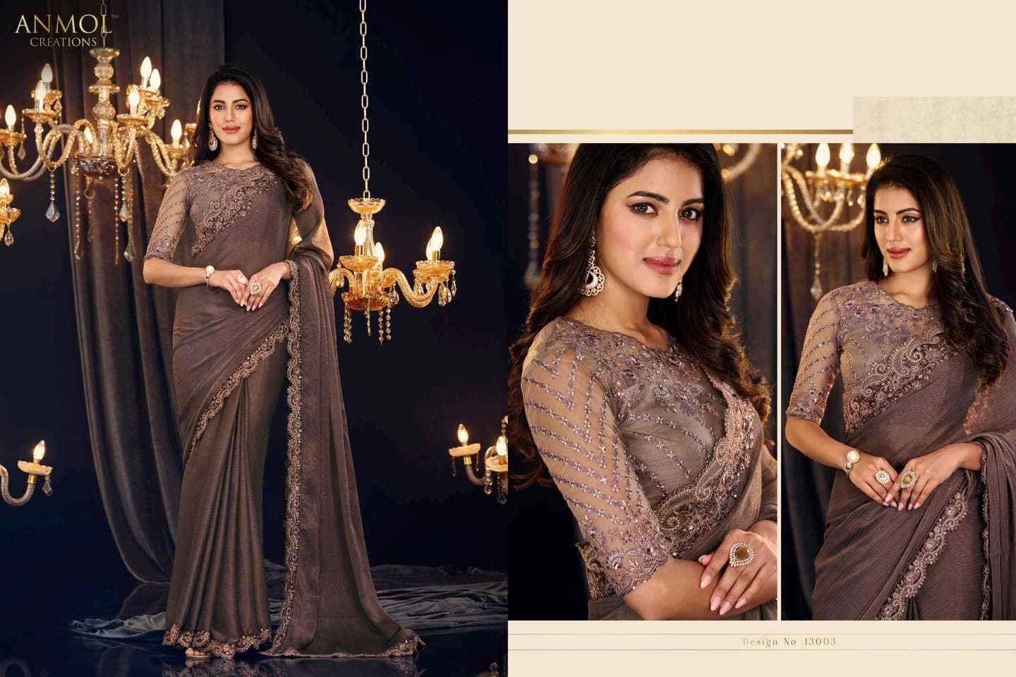 ANMOL CREATION PRESENTS  ELEGANCE VOL-18 13001-13014 WEDDING SAREES CATALOG WHOLESALE EXPORTER 