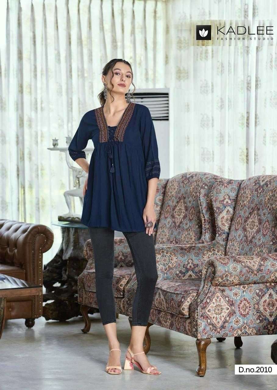 KADLEE PRESENTS PRESENTS CENTURI VOL-2 READYMADE STYLISH OUTFIT SHORT KURTI CATALOG WHOLESALER AND EXPORTER IN SURAT 