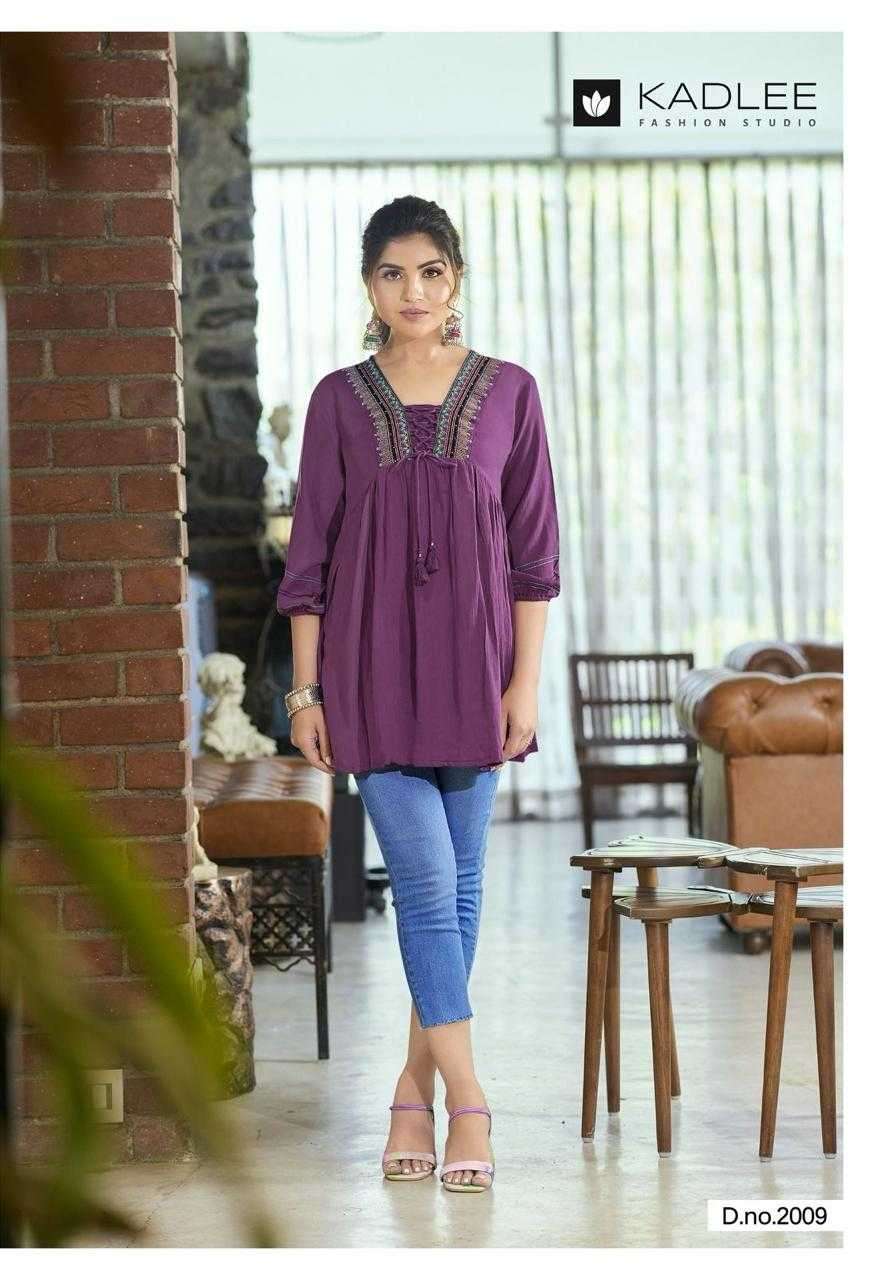 KADLEE PRESENTS PRESENTS CENTURI VOL-2 READYMADE STYLISH OUTFIT SHORT KURTI CATALOG WHOLESALER AND EXPORTER IN SURAT 