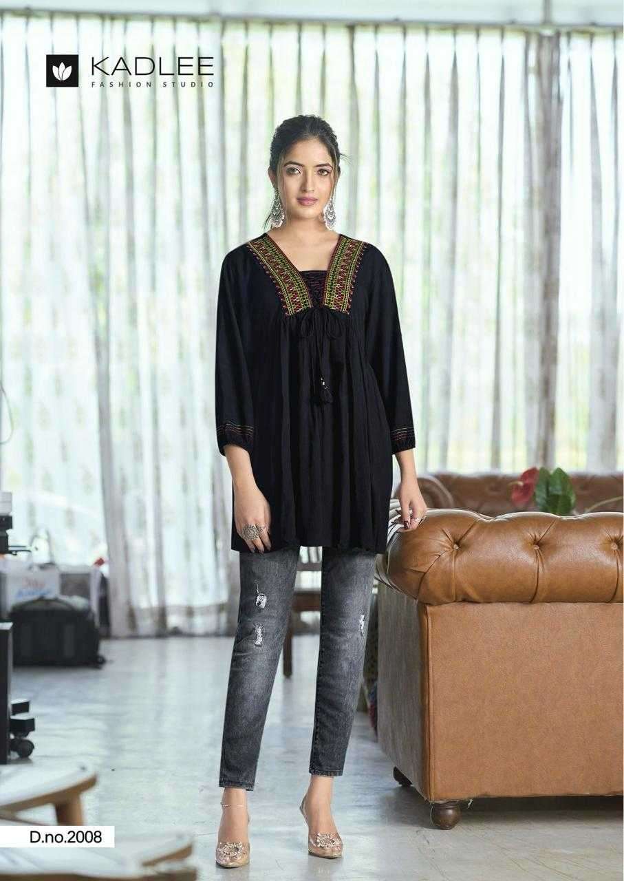 KADLEE PRESENTS PRESENTS CENTURI VOL-2 READYMADE STYLISH OUTFIT SHORT KURTI CATALOG WHOLESALER AND EXPORTER IN SURAT 