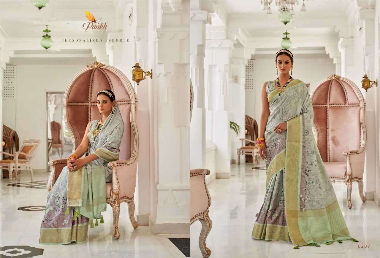 PANKH PRESENTS NAMAMI HIT DESIGNER FANCY SATIN SILK SAREES CATALOG WHOLESALER EXPORTER IN SURAT