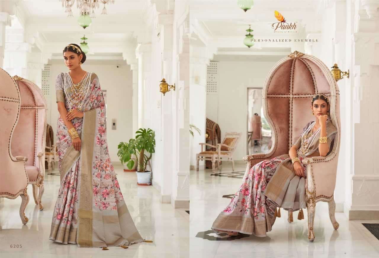 PANKH PRESENTS NAMAMI HIT DESIGNER FANCY SATIN SILK SAREES CATALOG WHOLESALER EXPORTER IN SURAT