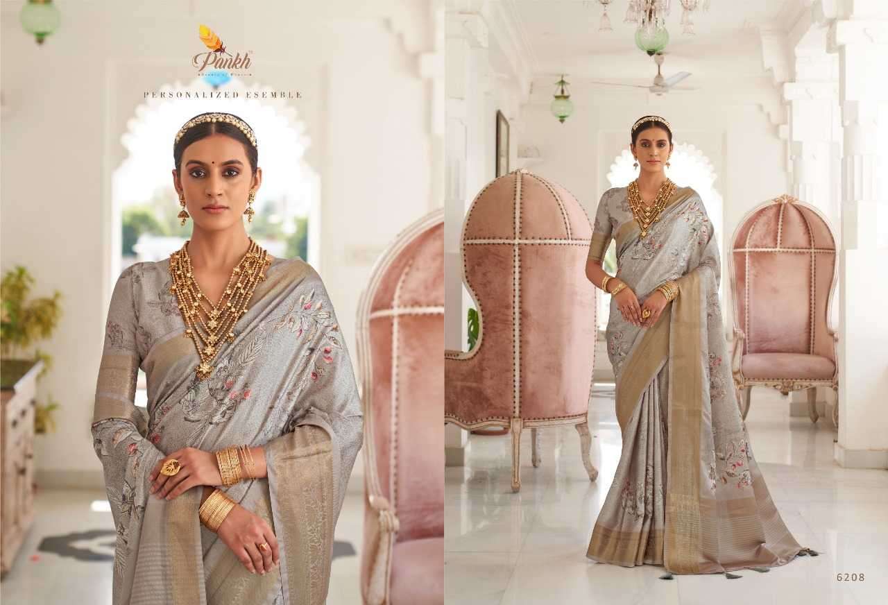 PANKH PRESENTS NAMAMI HIT DESIGNER FANCY SATIN SILK SAREES CATALOG WHOLESALER EXPORTER IN SURAT