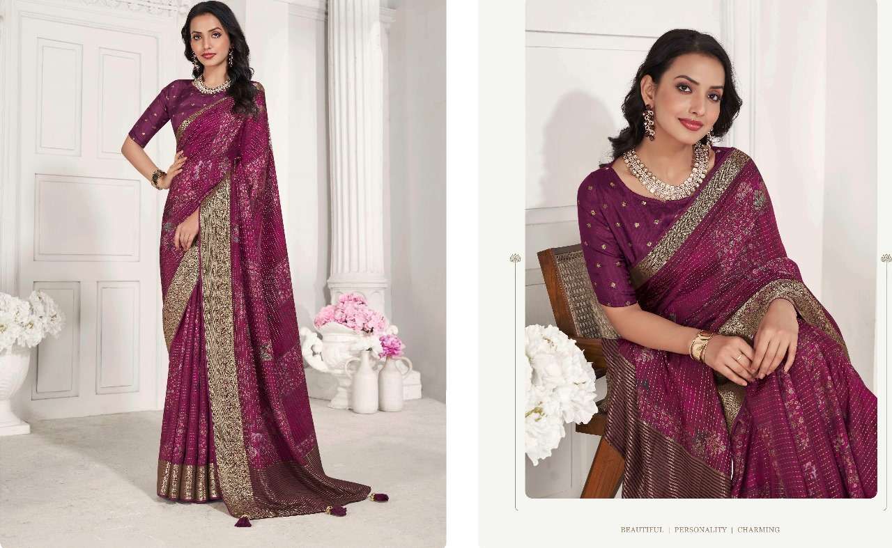 PANKH PRESENTS SHREYANKA SILK PURE VISCOSE KATHA LINE SILK SAREE EXPORTS CATALOG WHOLESALER AND EXPORTER IN SURAT