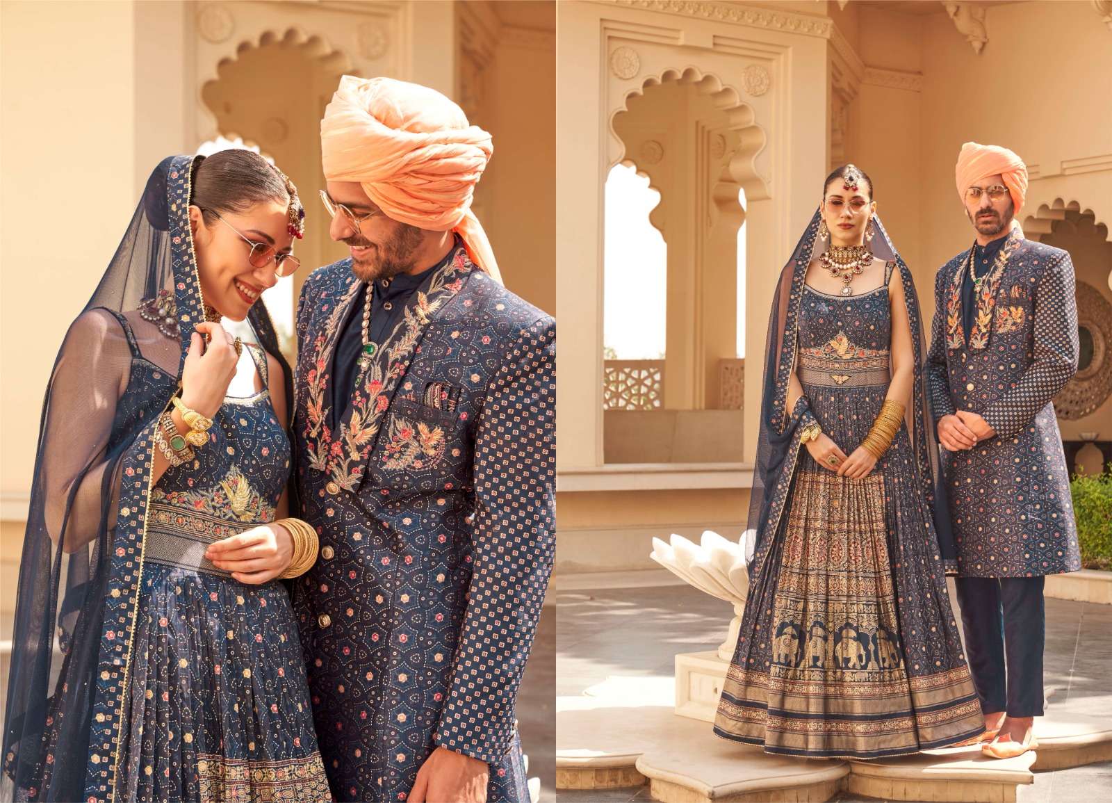 REWAA PRESENTS MEERA MOHAN DESIGNER MATCHING LEHNGHA CHOLI AND SHERVANI CATALOG WHOLESALER AND EXPORTER IN SURAT 