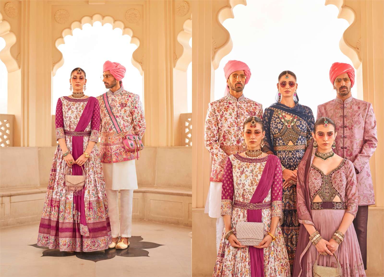 REWAA PRESENTS MEERA MOHAN DESIGNER MATCHING LEHNGHA CHOLI AND SHERVANI CATALOG WHOLESALER AND EXPORTER IN SURAT 