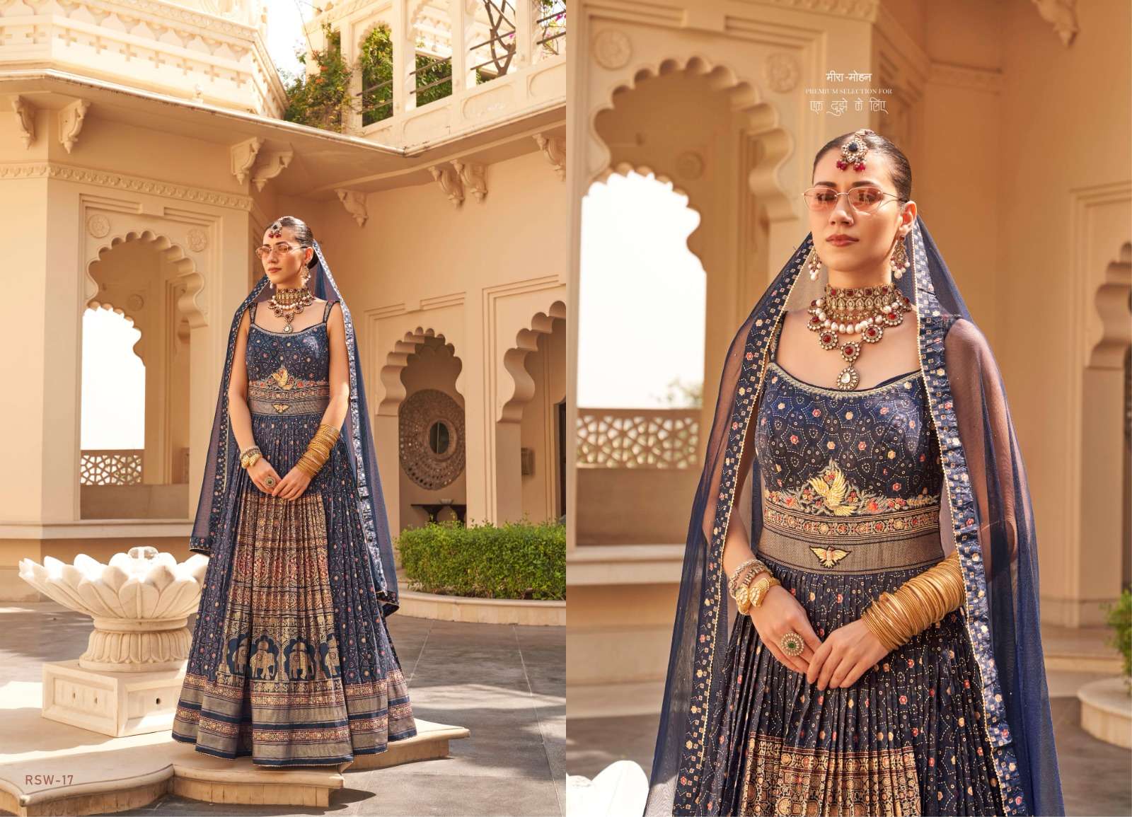 REWAA PRESENTS MEERA MOHAN DESIGNER MATCHING LEHNGHA CHOLI AND SHERVANI CATALOG WHOLESALER AND EXPORTER IN SURAT 