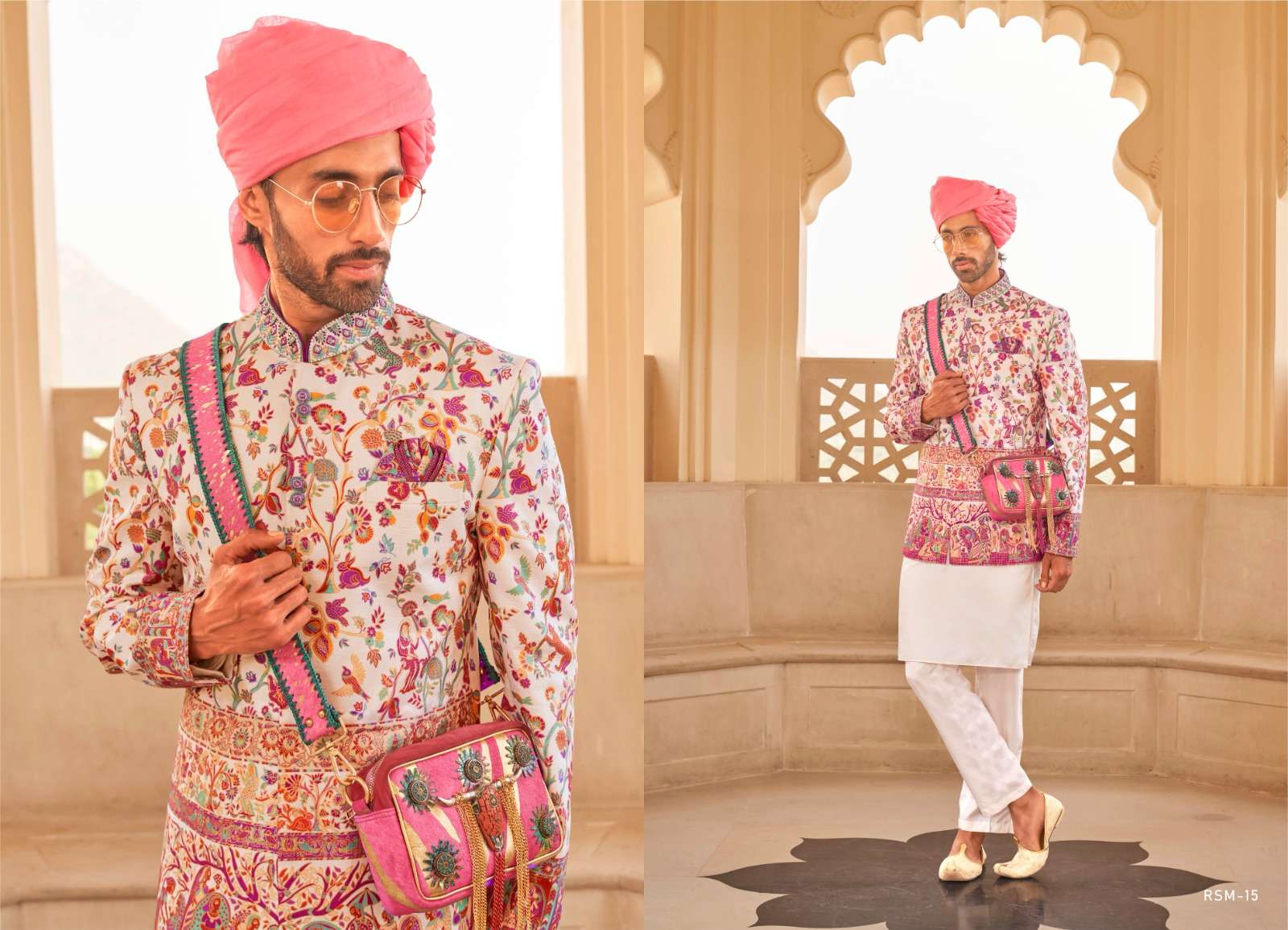 REWAA PRESENTS MEERA MOHAN DESIGNER MATCHING LEHNGHA CHOLI AND SHERVANI CATALOG WHOLESALER AND EXPORTER IN SURAT 