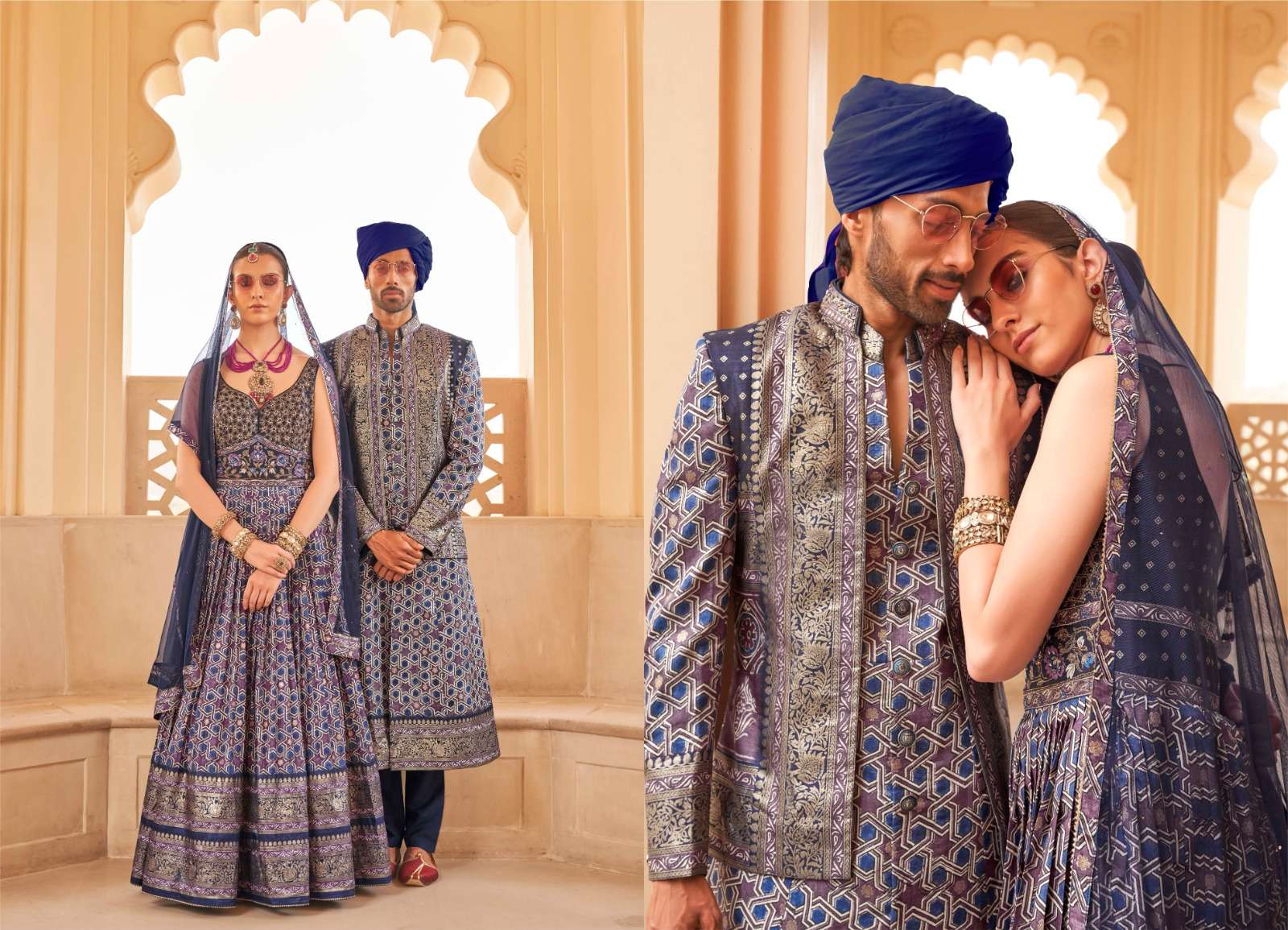 REWAA PRESENTS MEERA MOHAN DESIGNER MATCHING LEHNGHA CHOLI AND SHERVANI CATALOG WHOLESALER AND EXPORTER IN SURAT 