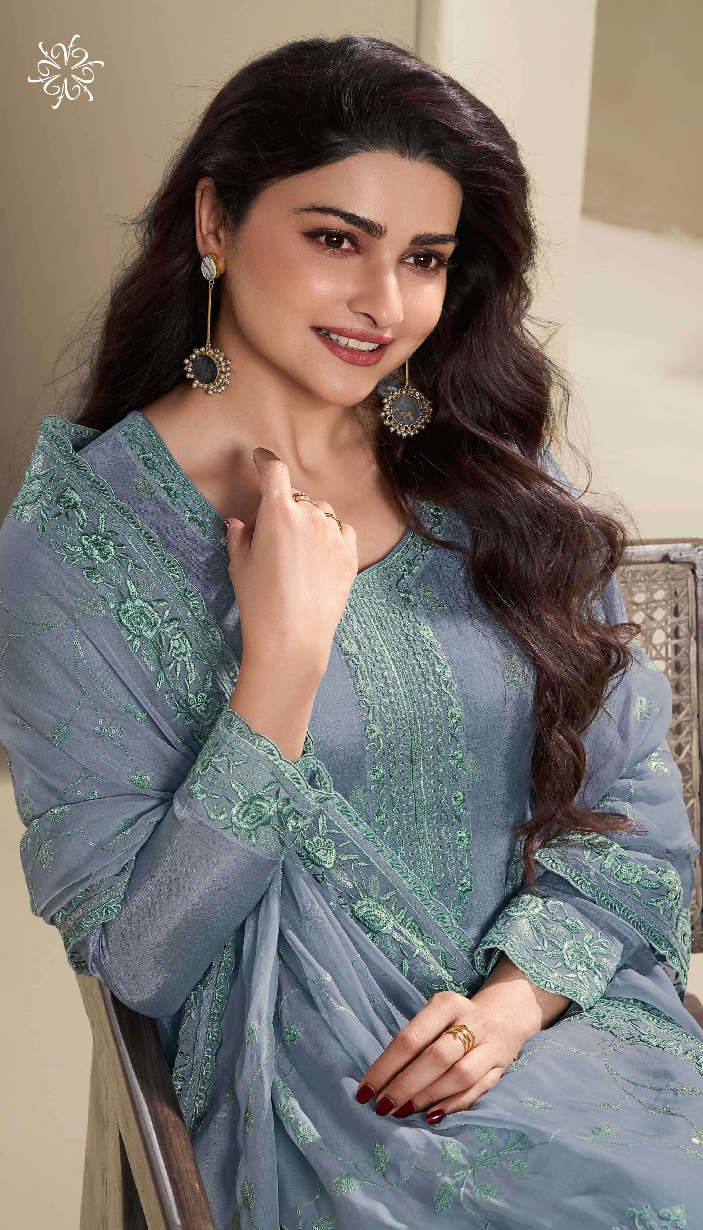 VINAY FASHION PRESENTS KULEESH NUTAN TRADITIONAL WEAR THREAD WORK DOLA SILK SALWAR SUIT CATALOG WHOLESALER AND EXPORTER IN SURAT