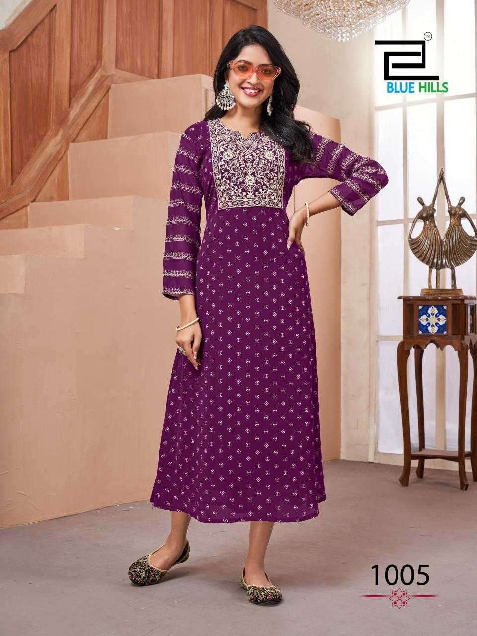 BLUE HILLS PRESENTS LAKME FASHIONABLE READYMADE GEORGETTE KURTI CATALOG WHOLESALER AND EXPORTER IN SURAT