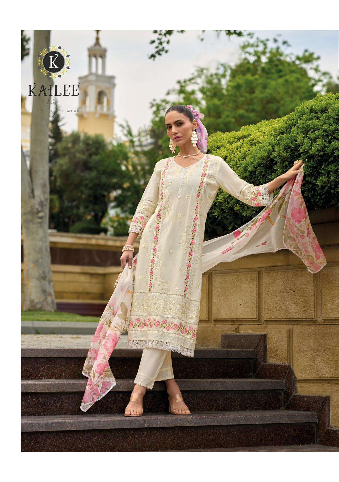 KAILEE FASHION PRESENT IQRA BEAUTIFUL DESIGNER KURTI WITH PANT AND DUPATTA CATALOGUE WHOLESALER AND EXPORTER IN SURAT