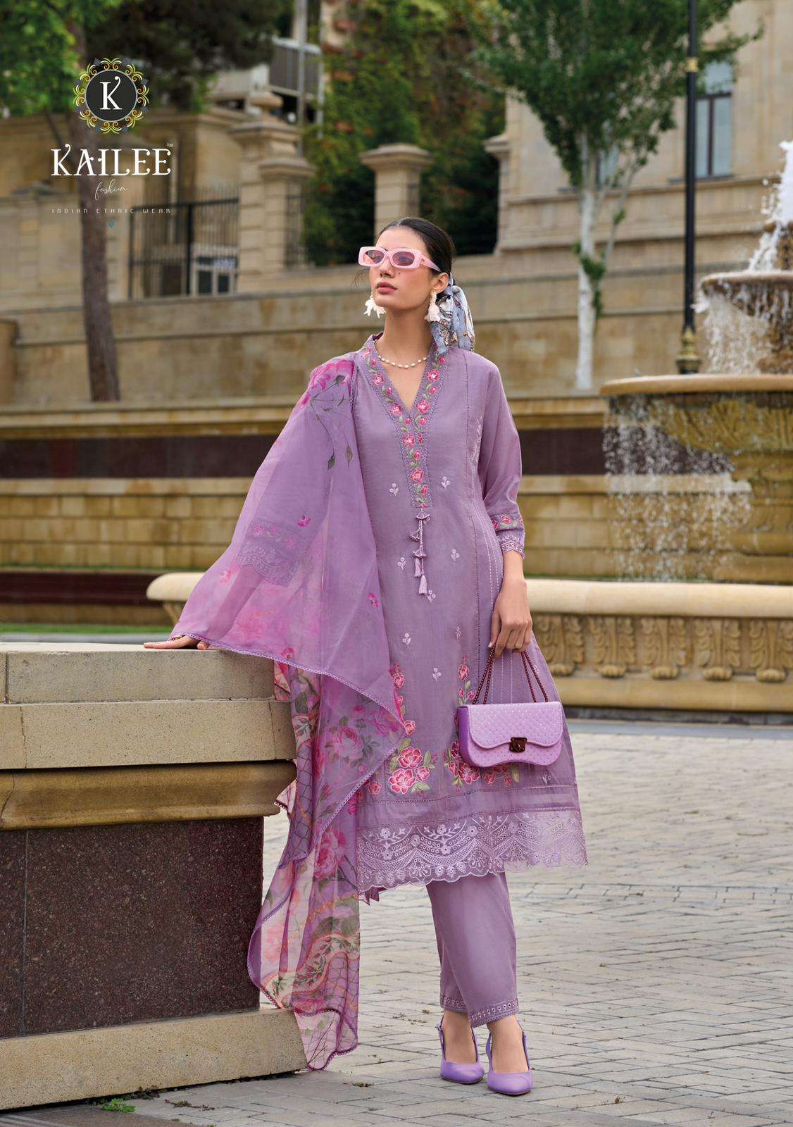 KAILEE FASHION PRESENT IQRA BEAUTIFUL DESIGNER KURTI WITH PANT AND DUPATTA CATALOGUE WHOLESALER AND EXPORTER IN SURAT