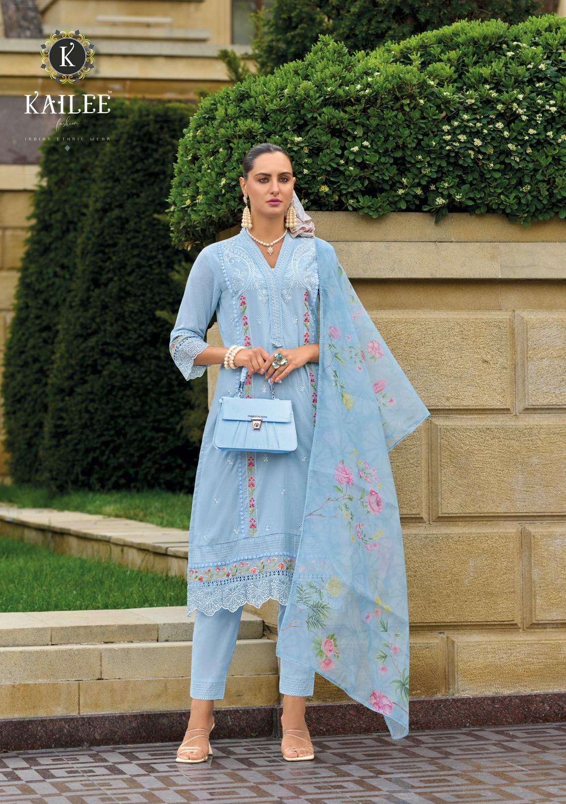 KAILEE FASHION PRESENT IQRA BEAUTIFUL DESIGNER KURTI WITH PANT AND DUPATTA CATALOGUE WHOLESALER AND EXPORTER IN SURAT
