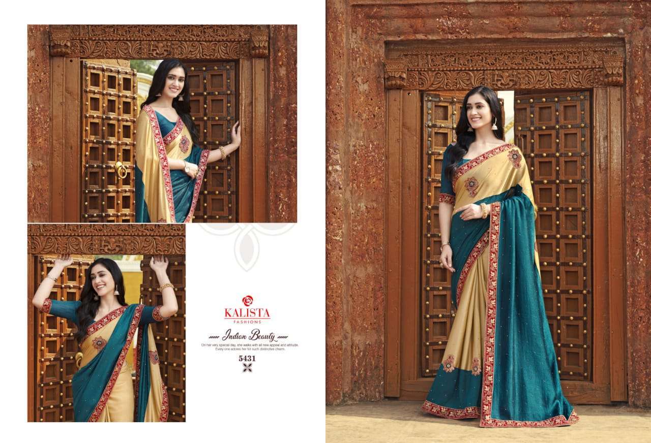Kalista presents Big Boss vol-2 vichitra silk border concept sarees catalog wholesaler 