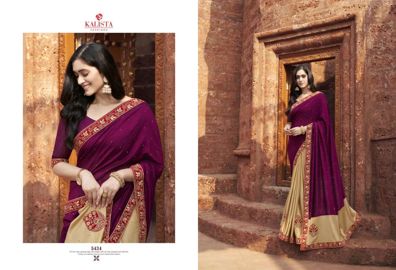 Kalista presents Big Boss vol-2 vichitra silk border concept sarees catalog wholesaler 