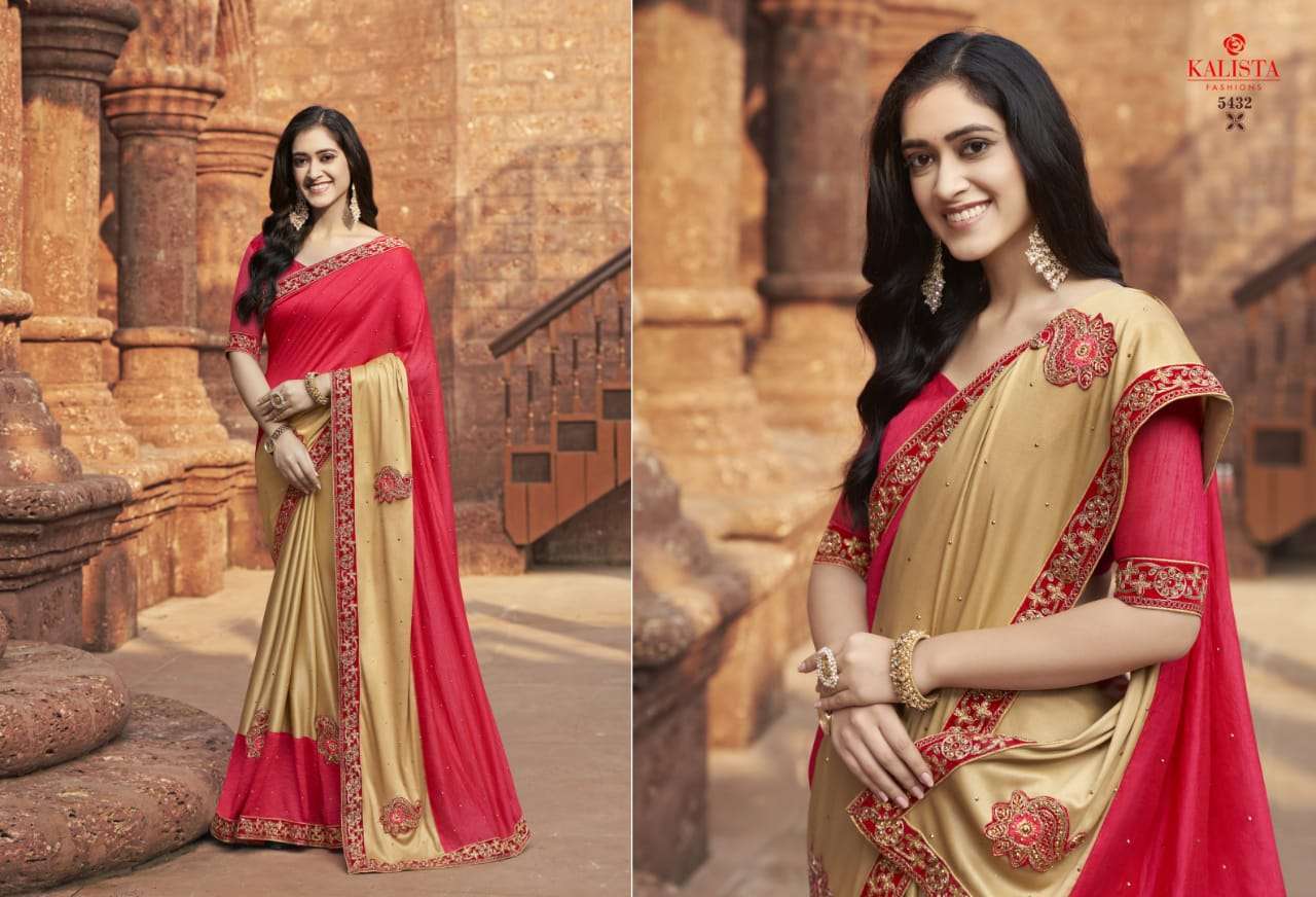 Kalista presents Big Boss vol-2 vichitra silk border concept sarees catalog wholesaler 