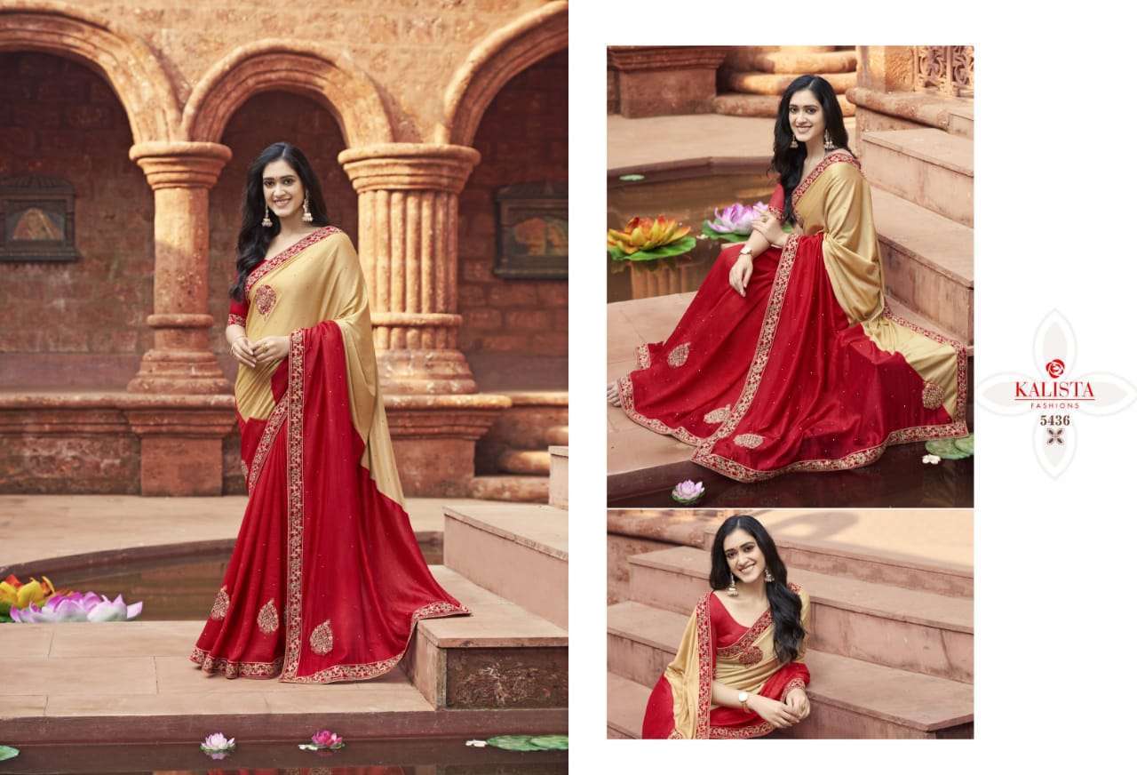 Kalista presents Big Boss vol-2 vichitra silk border concept sarees catalog wholesaler 