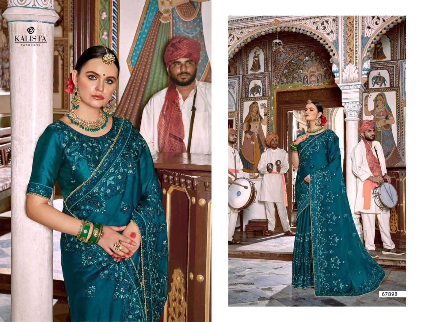 Kalista presents Mallika gold vol-4 Blooming chiffon party wear sarees catalog collection 
